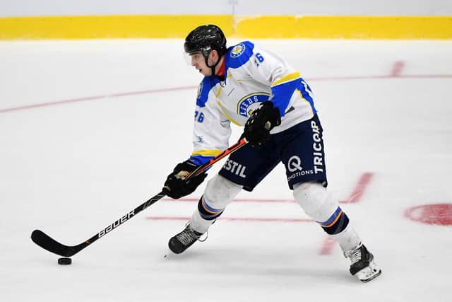 THAT WAS THEN: Ethan Hehir, in action for Leeds Chiefs against Sheffield Steeldogs on New Year's Eve in 2020. Picture: Jonathan Gawthorpe.
