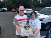 The cake was delivered in time for the party.