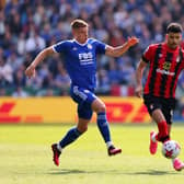 INJURY: For Harvey Barnes, left, in Leicester City's defeat at home to Bournemouth. Photo by Marc Atkins/Getty Images.