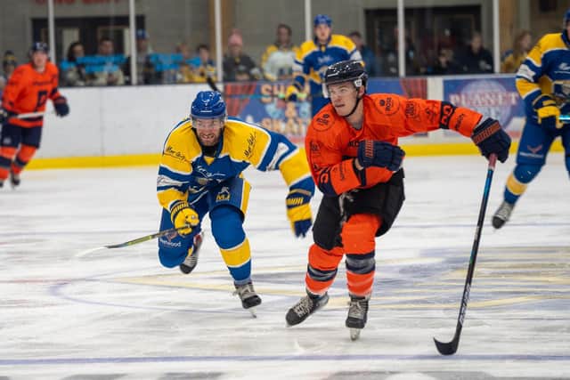 GOING GREAT: Import forward Grant Cooper continues to have the desired impact for Leeds Knights, taking his season's goals tally to 10 from four games - four coming in the third period at Peterborough on Sunday night. Picture courtesy of Oliver Portamento.