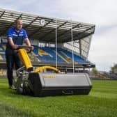 Ryan Golding at work on the Headingley pitch in 2020. Picture by Tony Johnson.