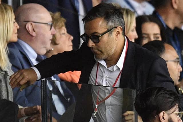 Leeds United's Italian chairman Andrea Radrizzani leaves his seat during the English Premier League football match between Leeds United and Brighton and Hove Albion at Elland Road (Photo by OLI SCARFF/AFP via Getty Images)