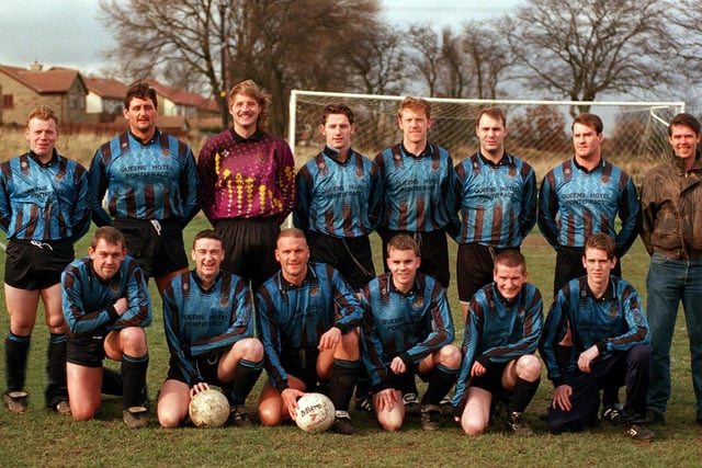 Pontefract Borough AFC who played in the West Riding County Amateur League pictured in March 1997.  Back row, from left, are Mick Potter, Clint Whitehead (manager), Dave Cheshire, Micky Clough, Glyn Baker, Greig Birrell, Darren Barnes and Mark Scott. Front row, from left, are Andrew Bradley, Alan Jaques, Jason Hunter (captain), Stuart Portman, Mark Butterfield and Kris Finney.