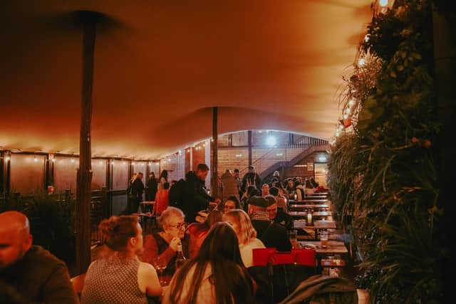 Leeds bar Green Room, in Wellington Street, is now fully covered and heated with blankets, fire pits and heat lamps