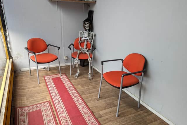 The waiting area of The Spy Shop on Kirkstall Road