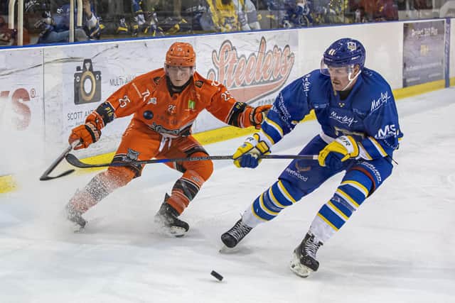 OUT OF ACTION: Leeds Knights' import D-man Sam Dunn is out for at least four weeks with a lower-body injury. Picture: Tony Johnson.