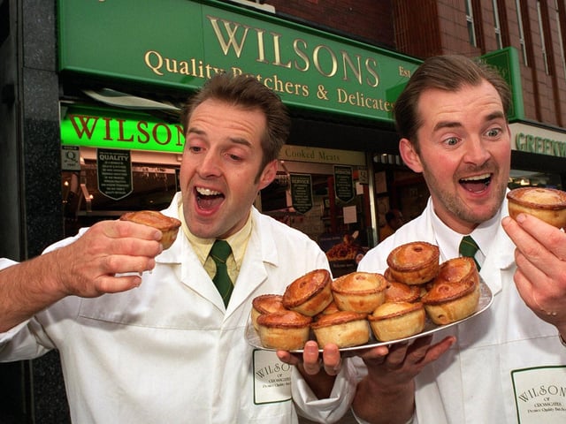John and Andrew Green at Wilsons Butchers in Crossgates pictured with their award-winning pork pies in October 1997.