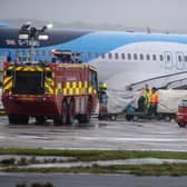 The stricken plane at Leeds Bradford. (pic by National World)