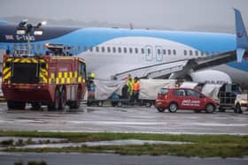 The stricken plane at Leeds Bradford. (pic by National World)