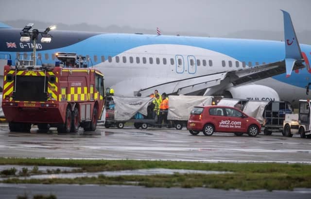The stricken plane at Leeds Bradford. (pic by National World)