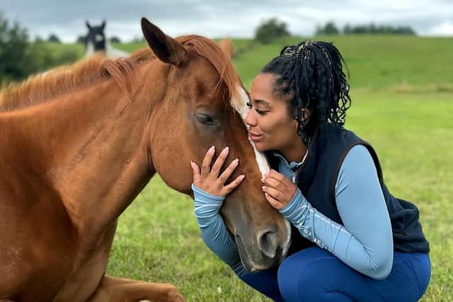 Elise Parker, 37, has been able to buy four horses with the proceeds from her OnlyFans content. Picture: Elise Parker/SWNS