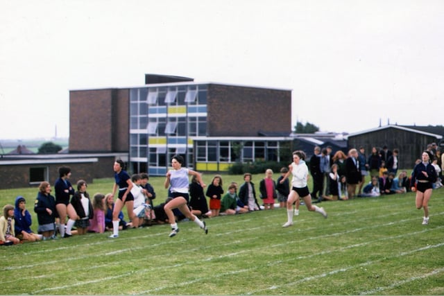 A race at School Sports Day in July 1969.
