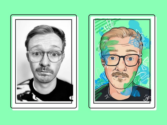 Example Mo'trait request - Before and After - Created by Alex Rose