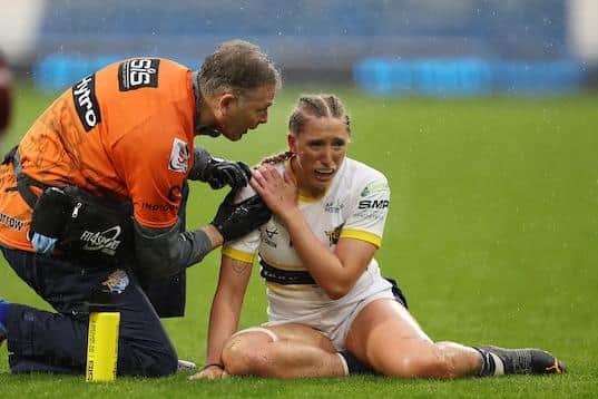 Rhinos' Caitlin Beevers is on the comeback trail after being injured against Huddersfield in April. Picture by John Clifton/SWpix.com.