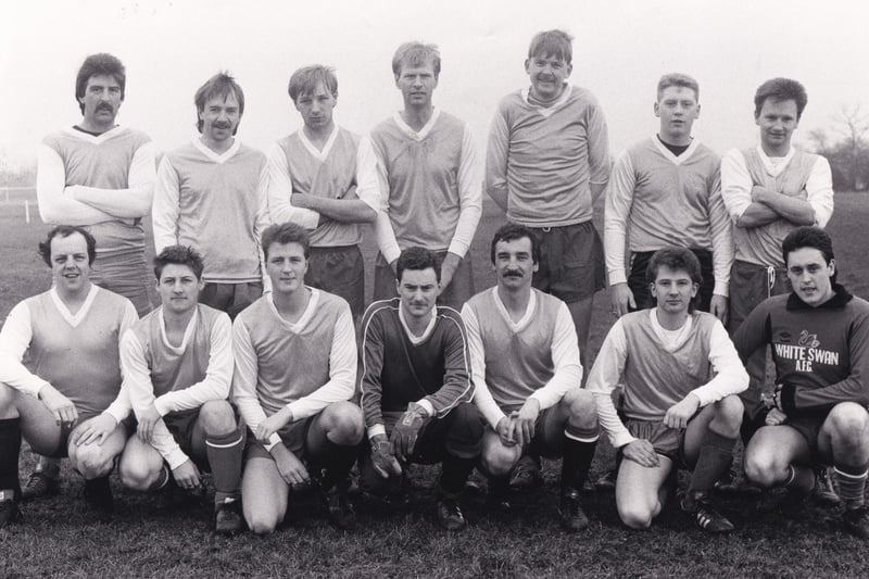 Jarvis Porter who played in Division 7 of the Leeds Combination League. Back row, from left, are Mick Deighton, Chris Hughes, Paul Bell, Gordon Good, Brian Wilkinson, Darren Watling and Mark Pollard. Fron row, from left, are John Ferguson (manager), Dennis Hargreaves, Gary Taylor, Andy Coleman, Colin Johnson, Paul Harrison and Mark Charlton.