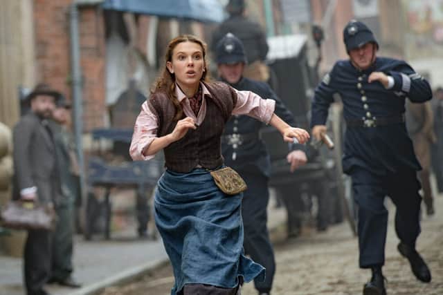 A scene from Netflix feature film Enola Holmes 2, which was shot in Hull's Old Town.