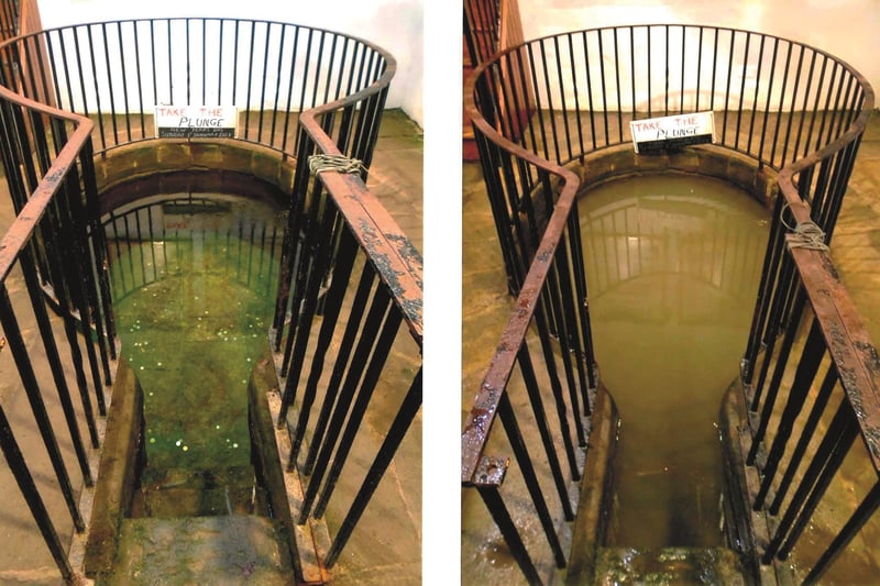 The White Wells plunge bath … before and after New Year’s Day dippers!