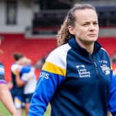 Dejected Leeds Rhinos coach Lois Forsell seen following the Betfred Women's Challenge Cup sem-final loss to St Helens. Picture by Allan McKenzie/SWpix.com.