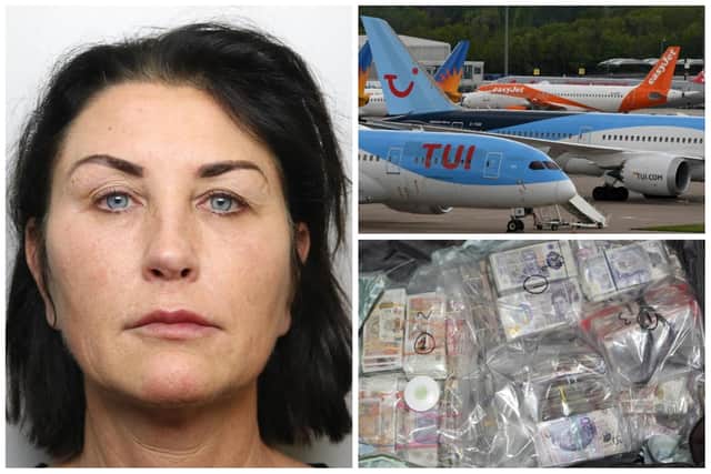 Nicola Esson made three trips with suitcases full of drug money. (pic by NCA)