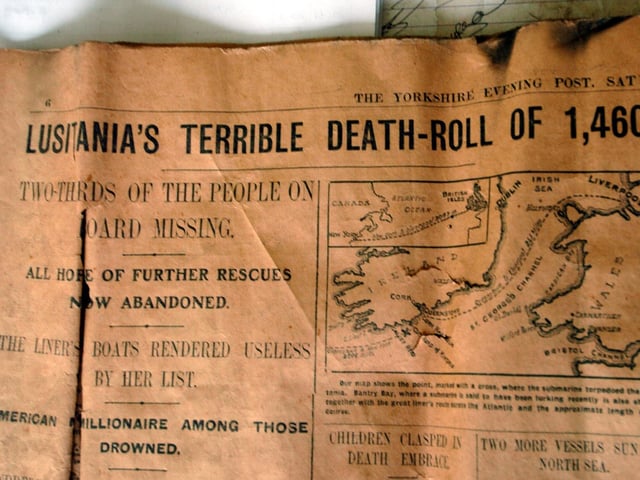 A 1915 edition of the Yorkshire Evening Post, which was found at the Grand Theatre.
