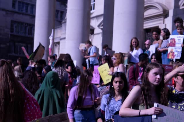 A protest led by Youth4Climate is taking place in Leeds today.