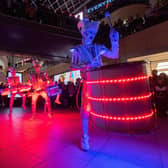 Leeds Light Night 2022 - Spark performing in Trinity Leeds. Picture: Bruce Rollinson