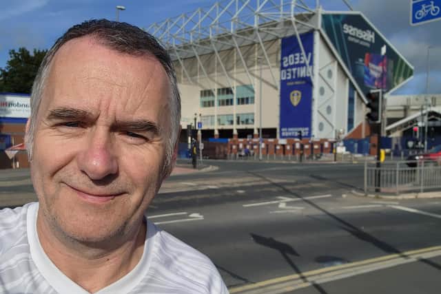 Paul Smith outside of Elland Road during his visit from New Zealand to Leeds. Photo : Paul Smith