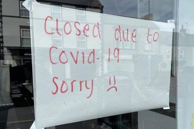 A Seaton Carew shop leaves a message for customers in March 2020.