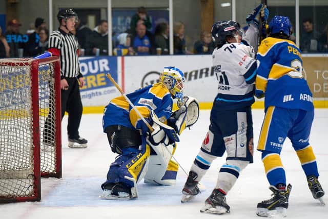 BUSY PERIOD: Last Friday's 3-2 defeat at home to Sheffield Steeldogs was the first game in a stretch of six matches in 10 days for Leeds Knights. Picture courtesy of Oliver Portamento.