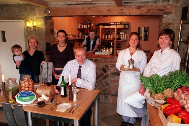 The Millrace restaurant in Kirkstall, Leeds.  The team are pictured in 2002.