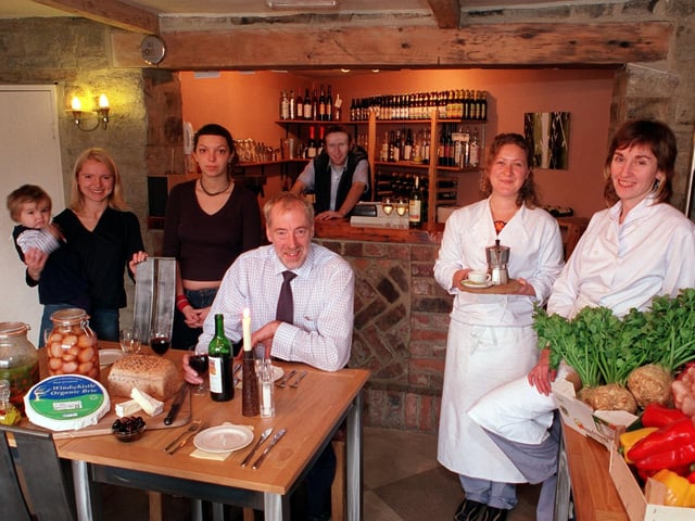 The Millrace restaurant in Kirkstall, Leeds.  The team are pictured in 2002.