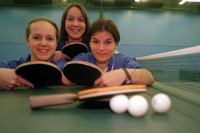 Bramley Ebeneezer were crowned National table tennis champions in June 1999. Pictured are, from left, Nicola Silburn, Nicola Smith and Joanna Roberts.