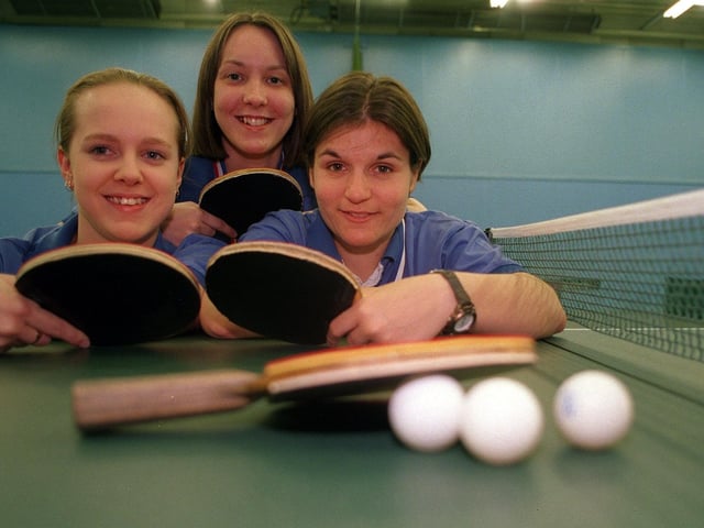 Bramley Ebeneezer were crowned National table tennis champions in June 1999. Pictured are, from left, Nicola Silburn, Nicola Smith and Joanna Roberts.