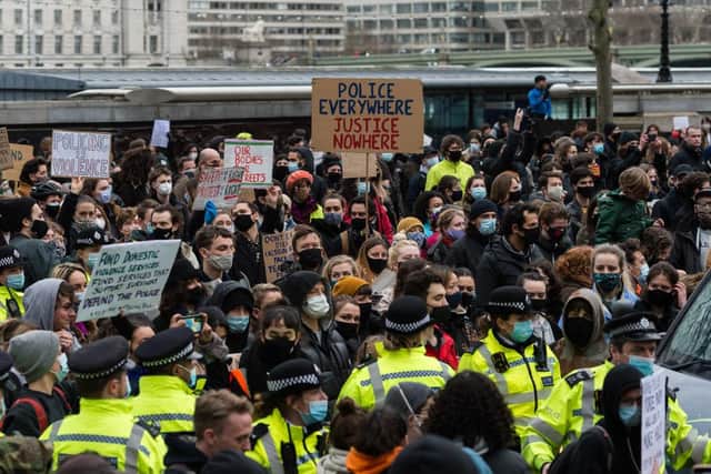 Protests were held against increased police powers on March 14 (Getty Images)