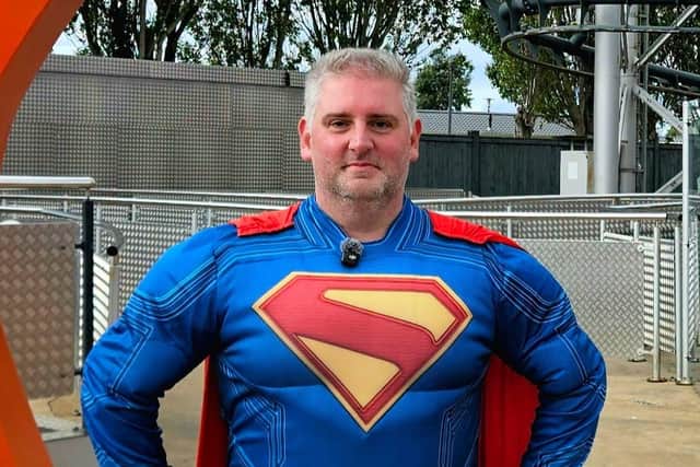 Joe Marshall, 39, has been running a successful YouTube channel – Theme Park Insanity – since July 2019 and has ridden hundreds of roller coasters across the globe.