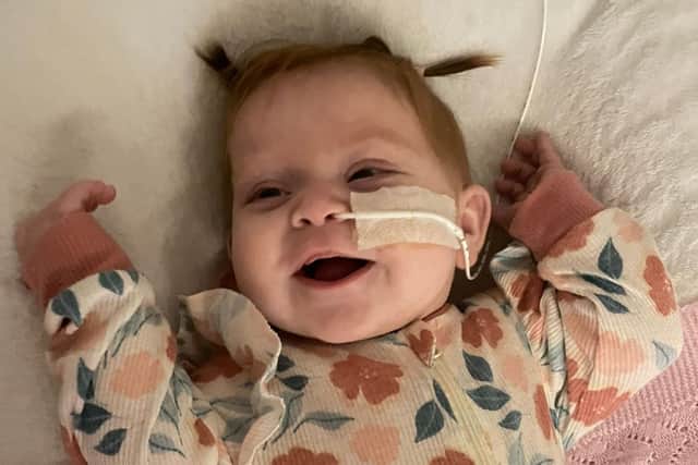 Despite the diagnosis and the frequent hospital visits, youngster Layla's been described as a "ray of sunshine" and is always smiling.