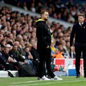 LEEDS, ENGLAND - OCTOBER 02: Steven Gerrard, Manager of Aston Villa gives instructions during the Premier League match between Leeds United and Aston Villa at Elland Road on October 02, 2022 in Leeds, England. (Photo by Clive Brunskill/Getty Images)
