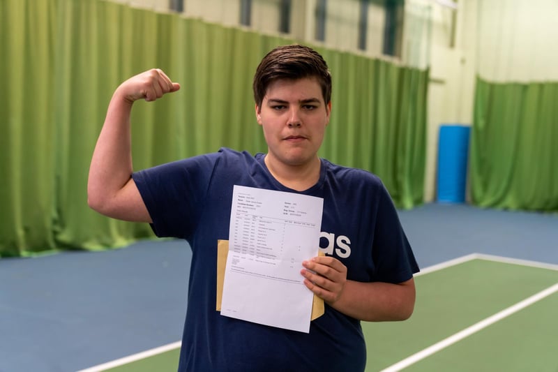 Dylan Recieving his GCSEs. Picture By: Andy Hornby