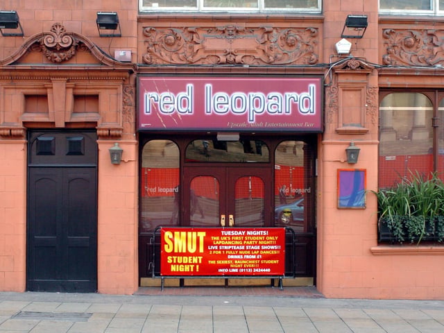 Red Leopard was located in the former Jubilee Hotel on The Headrow, opposite Leeds Town Hall, until its closure in 2014.