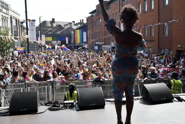 Crowds gathered on Lower Briggate for a packed schedule of entertainment.