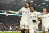 Leeds United's Crysencio Summerville (centre) celebrates scoring their side's second goal of the game with team-mates during the Sky Bet Championship match against Rotherham United at Elland Road, Leeds. Picture: Danny Lawson/PA Wire.