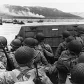 A landing craft approaching Omaha Beach on D-Day, June 6 1944, a scene that the film Saving Private Ryan re-created.