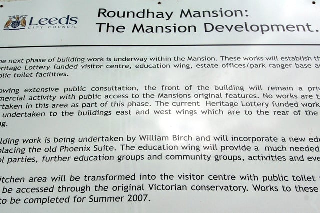 September 2007 and plans were underway for a major redevelopment of The Mansion.