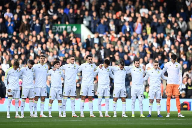 TRADITIONAL TRIBUTE - Leeds United supporters and Nottingham Forest fans could have united at Elland Road to pay appropriate respect to The Queen after her death. Monday's game, however, has been postponed by the Premier League. Pic: Getty