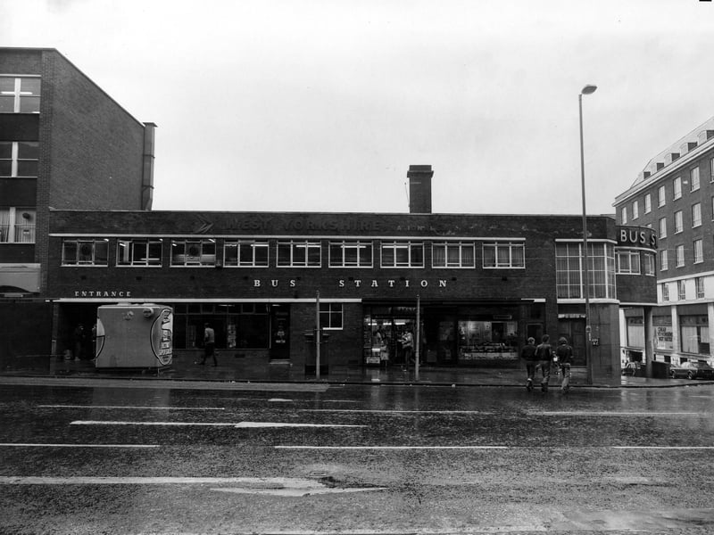 The bus station pictured in October 1980. The junction with Lady Lane can be seen on the right.