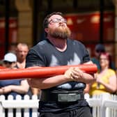George Smith, Leeds strongest man 2024, in action.