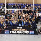 Leeds Rhinos players celebrate after beating Halifax Panthers in the Wheelchair Super League Grand Final. Picture by John Clifton/SWpix.com.
