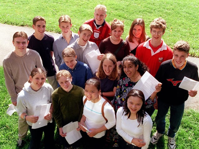 Some of the 29, Year 10 pupils from Roundhay School who took their GCSE maths a year early with 15 scoring grade A's and 4 A* in August 1999. Pictured are Ben Wilson, Sam Watson, Lisa and Angela Shui, Oliver Rudland , Grag Roberts, James McPhee, Harriet Jackson, Rob Hudson, Chris Harris, Emily Coggin, Charlotte Dodey, Kirsten Claidan-Yardley, Alex Bourne, Adam Bond and Tanzia Arif.