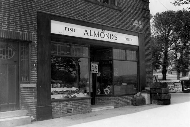 Greengrocer and fishmonger business Almond brothers at the junction with Oak Tree Drive, Oakwood Lane and Amberton Approach in May 1937.