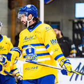 LEADING MAN: Captain Kieran Brown scored twice as Leeds Knights came from behind at Ice Sheffield to beat Sheffield Steeldogs 2-1 on Saturday night. Picture: Kev Bland/Steeldogs Media.